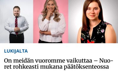 On meidän vuoromme vaikuttaa – Nuoret rohkeasti mukana päätöksenteossa